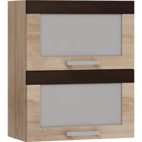   Milo W60PZ felső 60 cm széles 2-ajtós üveges felnyíló konyhaszekrény elem