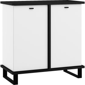 Cross komód 2 ajtó - Fekete - Fehér