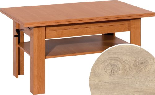 Sylwia emelhető és kihúzható dohányzóasztal - Endgrain tölgy