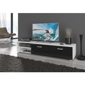 Magic TV-állvány 2 ajtó nagy - Fehér - Fényes fekete