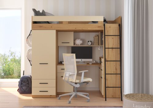 Smyk galériaágy jobbos - Artisan tölgy - Krém