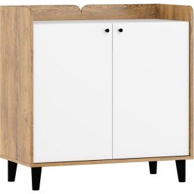 Dolce komód 2 ajtó - Burgundy tölgy - Fényes fehér