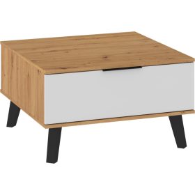   Sven kicsi dohányzóasztal 2 ajtó - Artisan tölgy - Fehér