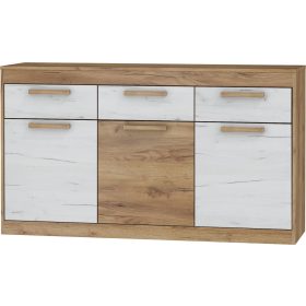   Maximus komód 3 ajtó 3 fiók - Arany tölgy - Fehér tölgy