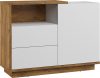 Hybrid komód 1 ajtó 2 fiók - Burgundy tölgy - Fényes fehér