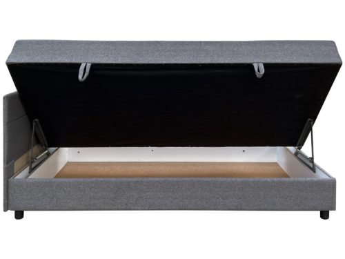 Lilla saroktámlás ágyneműtartós heverő, balos - Sötétszürke - Világosszürke