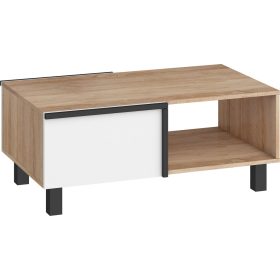   Lars dohányzóasztal 2 ajtó - Világos Sonoma tölgy - Fehér