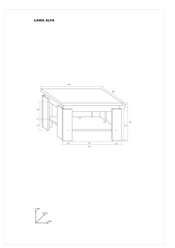Alfa dohányzóasztal - Világos Sonoma tölgy