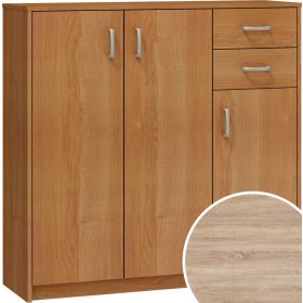 Komód 3 ajtó 2 fiók K2-3D-2S - Világos Sonoma tölgy