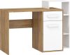 Rio íróasztal 1 ajtó 1 fiók jobbos - Burgundy tölgy - Fehér
