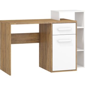   Rio íróasztal 1 ajtó 1 fiók jobbos - Burgundy tölgy - Fehér