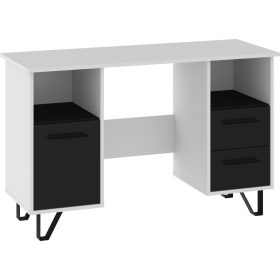 Boss íróasztal 1 ajtó 2 fiók - Fehér - Fényes fekete