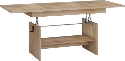 Dallas  emelhető és kihúzható dohányzóasztal - Világos Sonoma tölgy