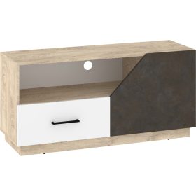   Pax 120 TV-állvány 1 ajtó 1 fiók - Endgrain tölgy - Fehér - Granada barna
