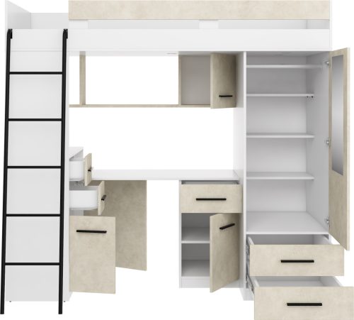 Smyk galériaágy balos - Fehér - Granada mandula