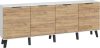 Sven komód 4 ajtó - Fehér tölgy - Arany tölgy
