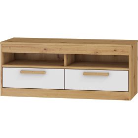   Maximus  TV-állvány 2 fiók - Artisan tölgy - Fényes fehér