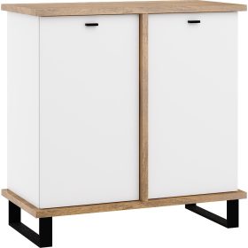 Cross komód 2 ajtó - Burgundy tölgy - Fehér