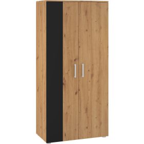 Stella gardróbszekrény 2 ajtó - Artisan tölgy - Fekete