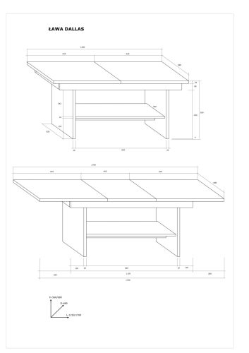 Dallas  emelhető és kihúzható dohányzóasztal - Artisan tölgy