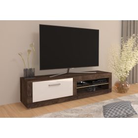   Viki New TV-állvány 1 ajtó - Grange tölgy - Fényes fehér