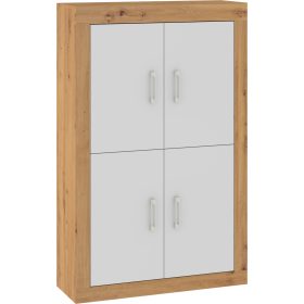 Verin könyvespolc 4D 4 ajtó - Artisan tölgy - Fehér