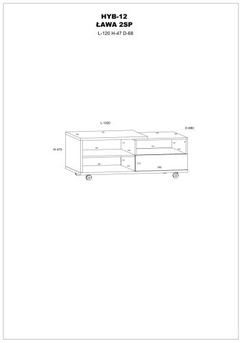Hybrid dohányzóasztal 2 fiók téglalap alakú - Burgundy tölgy - Fényes fehér