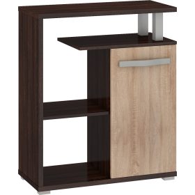   Angel alacsony könyvespolc 1 ajtó - Sötét Sonoma tölgy - Világos Sonoma tölgy