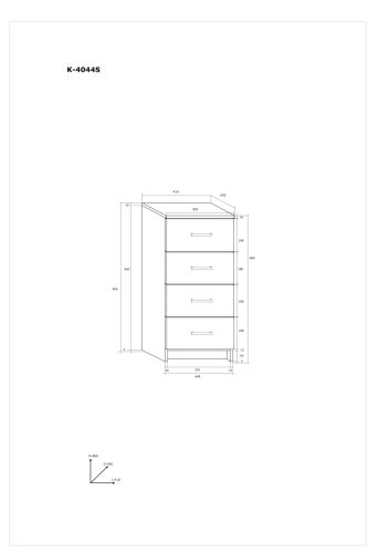 Komód 4 fiók K-4044S - Arany tölgy