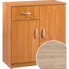Komód 2 ajtó 1 fiók K-8041S2D - Világos Sonoma tölgy
