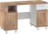 Lamir íróasztal 2 ajtó 1 fiók - Világos Sonoma tölgy - Fényes fehér - Fehér
