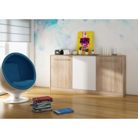 Roger szekrényágy - Világos Sonoma tölgy - Fehér