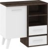 Nordis komód 1 ajtó 2 fiók - Grange tölgy - Fehér