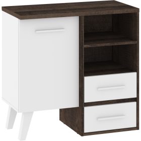 Nordis komód 1 ajtó 2 fiók - Grange tölgy - Fehér