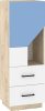 Pax 50 alacsony könyvespolc 2 ajtó 2 fiók - Endgrain tölgy - Fehér - Világos kék