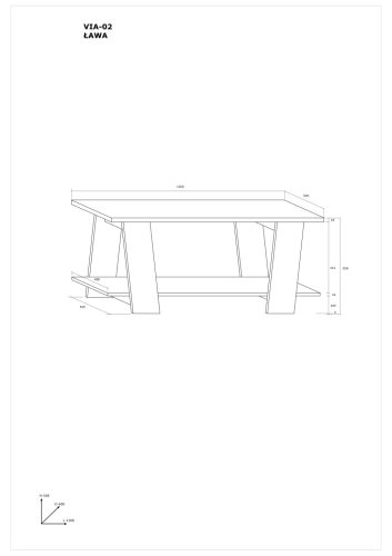 Via dohányzóasztal - Arany tölgy