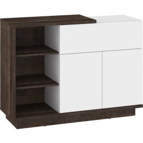   Hybrid komód 2 ajtó 1 fiók - Grange tölgy - Fényes fehér