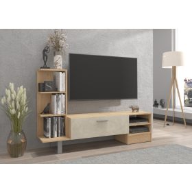 York TV-állvány 1 ajtó - Cremona tölgy - Granada mandula
