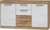 Maximus komód 2 ajtó 4 fiók - Arany tölgy - Fehér tölgy