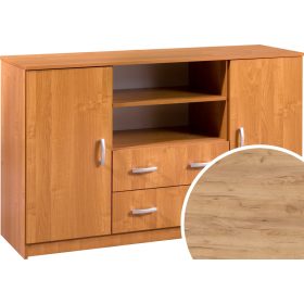   Komód 2 ajtó 2 fiók nyitott polc K-1442S2DW6 - Arany tölgy