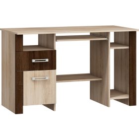   Hugo íróasztal 1 ajtó 1 fiók - Világos Sonoma tölgy - Sötét Sonoma tölgy