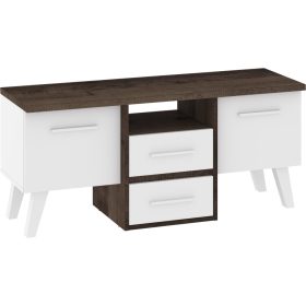 Nordis TV-állvány 3 ajtó - Grange tölgy - Fehér