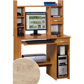   Kuba Max számítógépasztal magasítóval - Endgrain tölgy