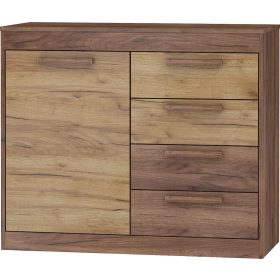   Maximus komód 1 ajtó 4 fiók - Tobacco tölgy - Arany tölgy