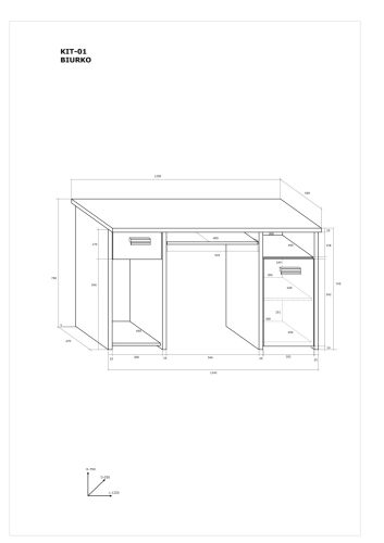 Kitty íróasztal 1 ajtó 1 fiók - Endgrain tölgy - Granada mandula