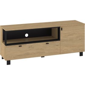 Vegas TV-állvány 2 ajtó - Stone tölgy - Fekete