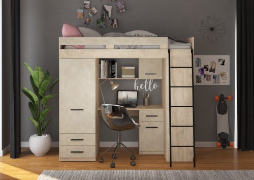 Level galériaágy jobbos - Endgrain tölgy - Granada mandula