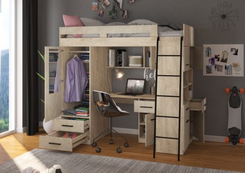 Level galériaágy jobbos - Endgrain tölgy - Granada mandula