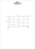 Cross komód 2 ajtó 4 fiók - Burgundy tölgy - Fehér