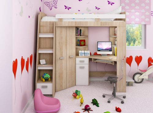 Antresola galériaágy balos - Világos Sonoma tölgy - Fehér